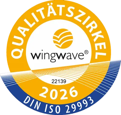 wingwave Qualitätszirkel Siegel 2026, DIN ISO 29993